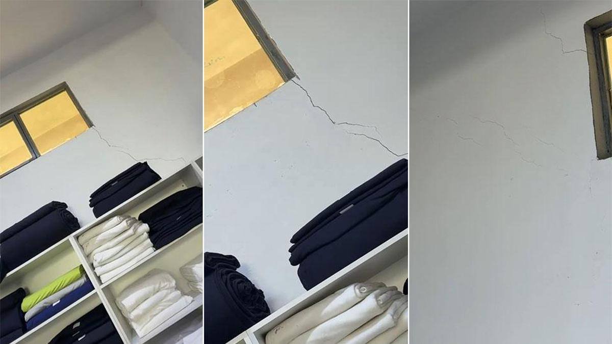 Maltepe bina çökmesi: Çatlakları kaydeden görüntü