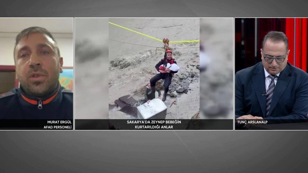Sakarya selinde uyuyan Zeynep bebek AFAD ile kurtarıldı