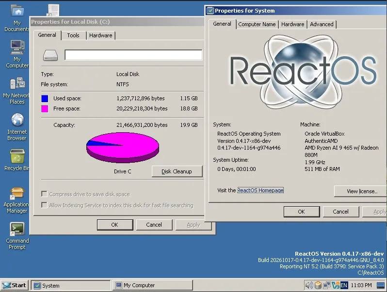 ReactOS NTFS Install Desteği Elde etti