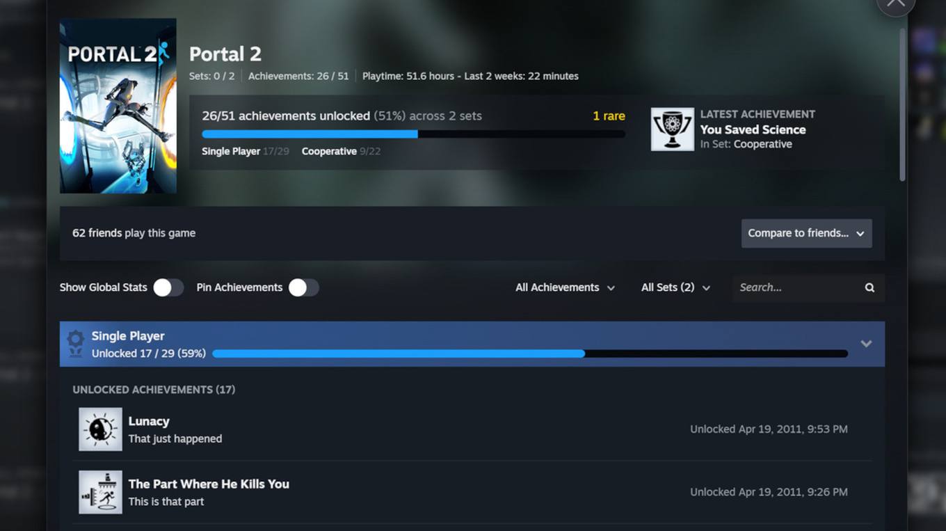 Steam Achievement Sets: DLC'ler artık %100'ü bozmuyor